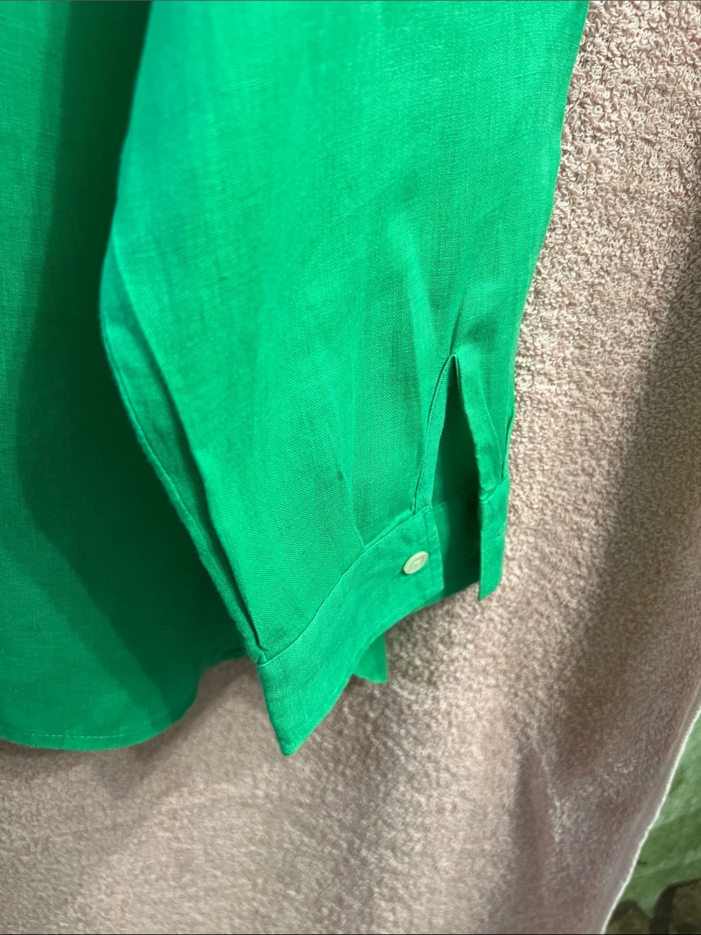 J. Jill Bright Emerald Linen Shirt - Picture 5 of 7